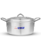 majestic chef best quality aluminum alloy metal 5 pcs casserole set / cooking pan set with silver lid at best price in UK