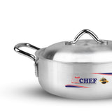 metal finish 4 pcs aluminum cooking pot with silver steel lid at best price in UK-chef cookware