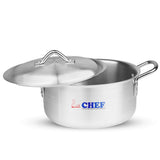 majestic chef 4 pcs royal casserole set cooking pan set silver material at low price in UK