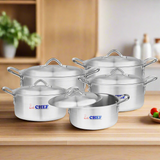 Best Aluminum Cookware 5 Pieces Royal Set - 18 cm to 26 cm-Metal Finish