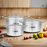 majestic chef best quality silver kitchen pans  at cheap price in UK