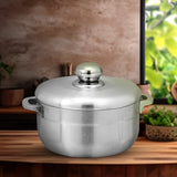 cadero silver steel cooking pan metal finish cookware best prices guaranteed - majestic chef cookware