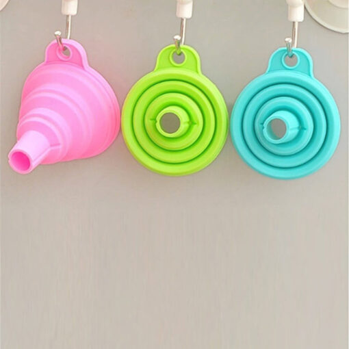 Chef 5 Pcs Kitchen Gadgets Silicon Funnel Oil Water Funnel Kitchen Accessories Silicone Collapsible Funnel For Water Bottle Liquid Transfer (random Color)