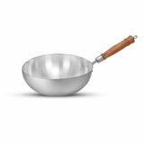 premium quality aluminum alloy metal anodized metal finish cooking pan deep frying pan with wooden handle - chef cookware UK